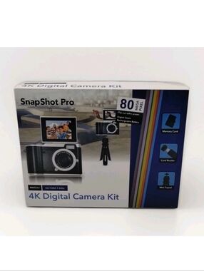 Vivitar SnapShot Pro 4K Digital Camera Kit Selfie Screen 80 Megapixels W/ Case